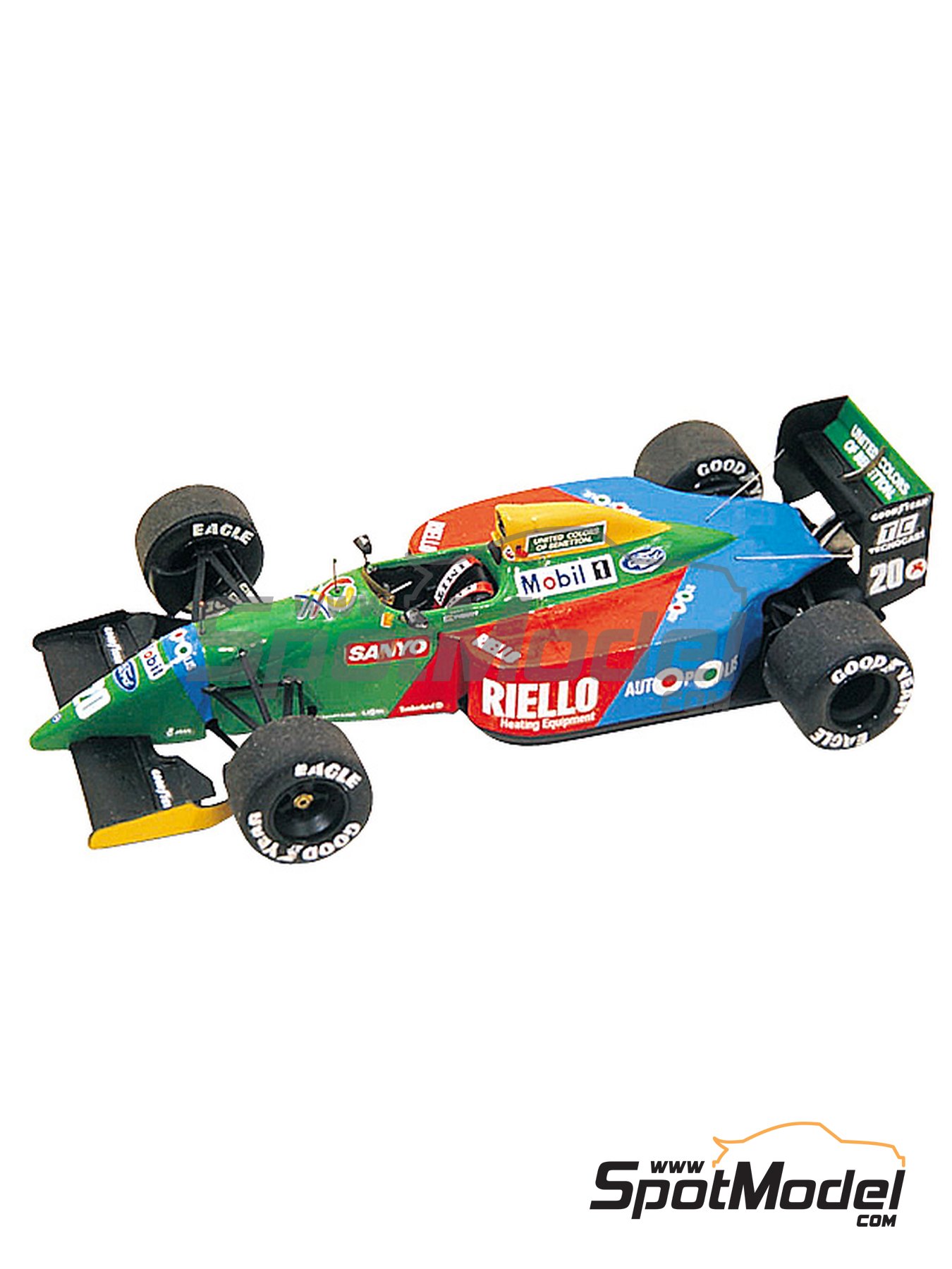 Tameo Kits TMK131: Car scale model kit 1/43 scale - Benetton Ford B190  Benetton Formula Ltd Team sponsored by Riello Benetton #19, 20 - Alessandro  Nannini (IT), Nelson Piquet (BR) - Monaco